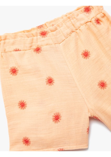 Pamuklu Beli Lastikli Desenli Şort modelleri