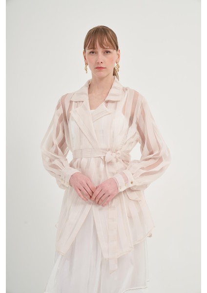 Kadın Organze Kap Beige