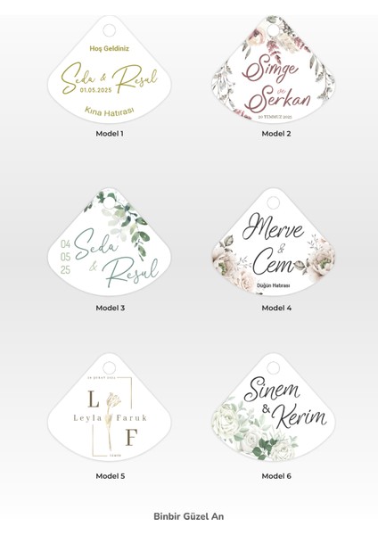 Düğün, Kına Gecesi, Nişan Vb. Için Soft Üçgen Etiket (100 Adet - 4x3,5 Cm) - Kilitli Ip Hediyeli fiyatları