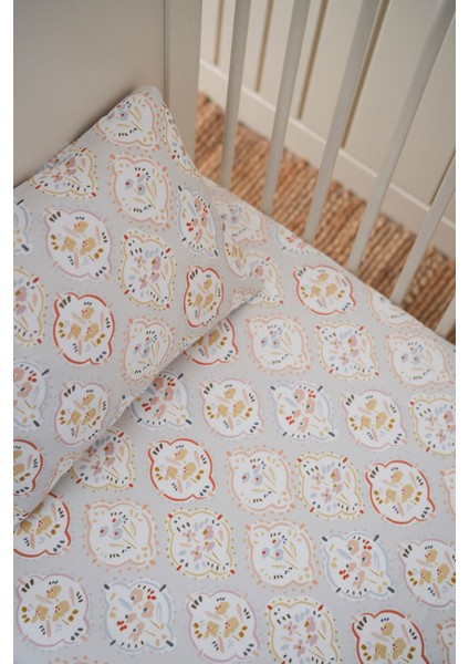 Collection Organik Bebek Lastikli Çarşaf (80X160+15) Çiçekli