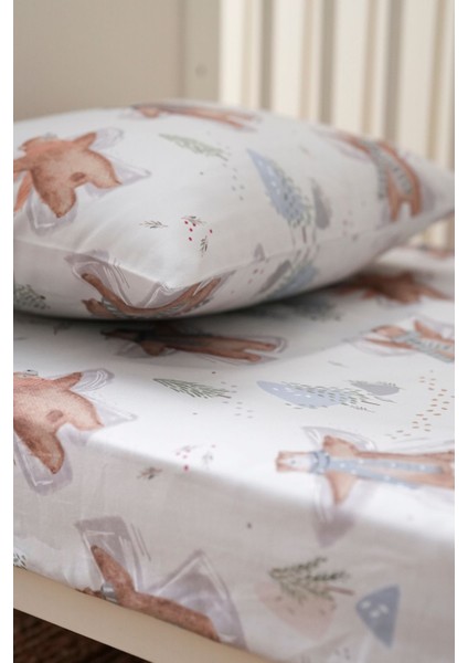 Collection Organik Bebek Lastikli Çarşaf (90X190+20) Snowy Bear