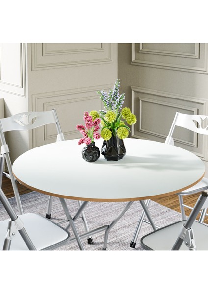 Beyaz Katlanır Masa ve 4 Sandalye Seti, Şık ve Pratik Kullanım Için Ideal fırsatları