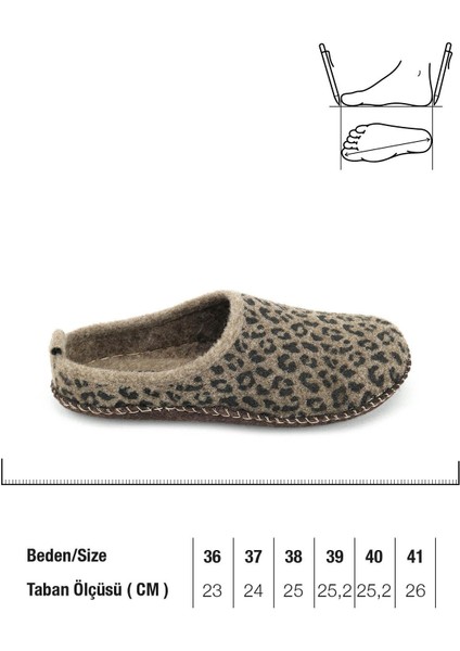 15525 Kadın Keçe Kumaş Sessiz Taban Ev-Halı Terliği fiyatları