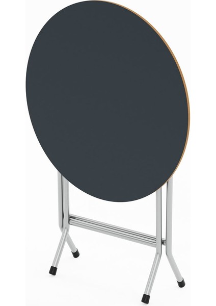 Katlanır Masa ve 2 Sandalye Seti, Şık ve Kullanışlı, Füme Renk, 1458