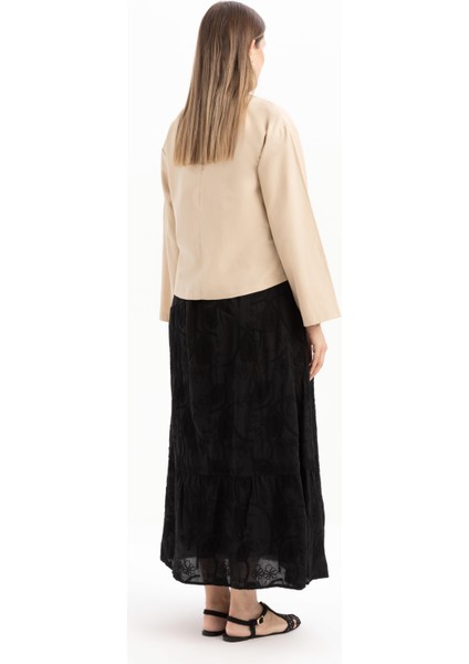 Bej-Gizli Fermuarlı Yırtmaçlı Bluz fırsatları