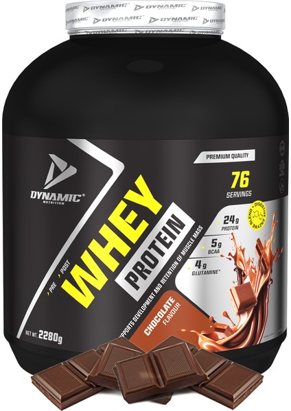 Whey Protein Tozu - 2280 G - 76 Servis - Çikolata Aromalı - Sindir Im Enzimli - 24 G Yüksek Proteinli