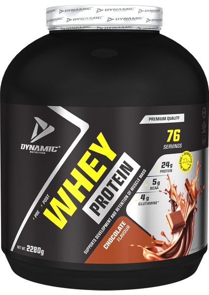 Whey Protein Tozu - 2280 G - 76 Servis - Çikolata Aromalı - Sindir Im Enzimli - 24 G Yüksek Proteinli