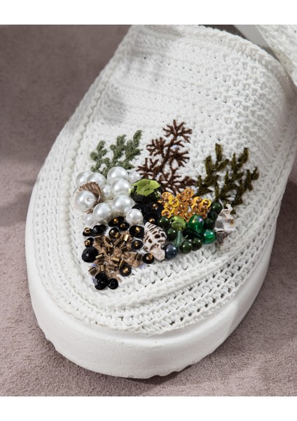 El Dokuması Nakışlı Taşlı Kadın Espadril modelleri
