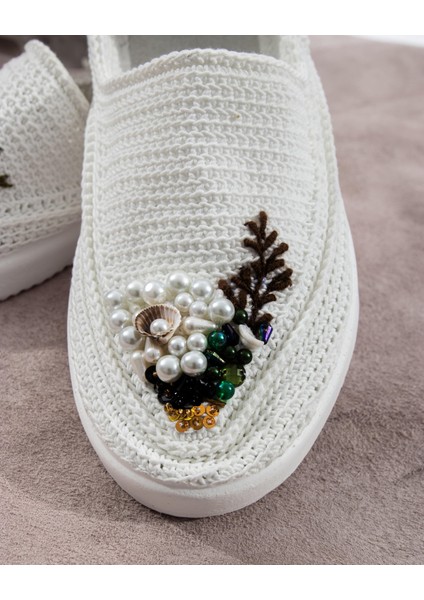 El Dokuması Nakışlı Taşlı Kadın Espadril indirimleri