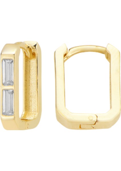 14 Ayar Altın Minimalist Huggie Küpe Zarif ve Modern Tasarım T142