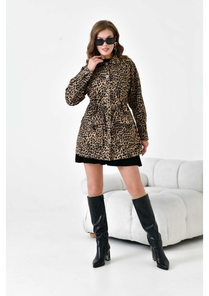 Kadın Leopar Desen Kap Leopar