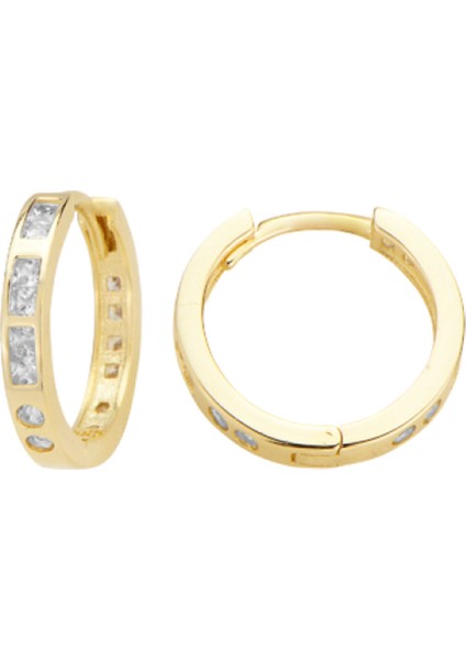 14 Ayar Altın Minimalist Huggie Küpe Zarif ve Modern Tasarım T141