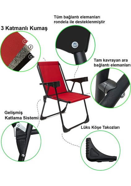 Kamp Sandalyesi ve Katlanır Masa Seti, Renkli ve Konforlu Piknik Takımı fiyatları