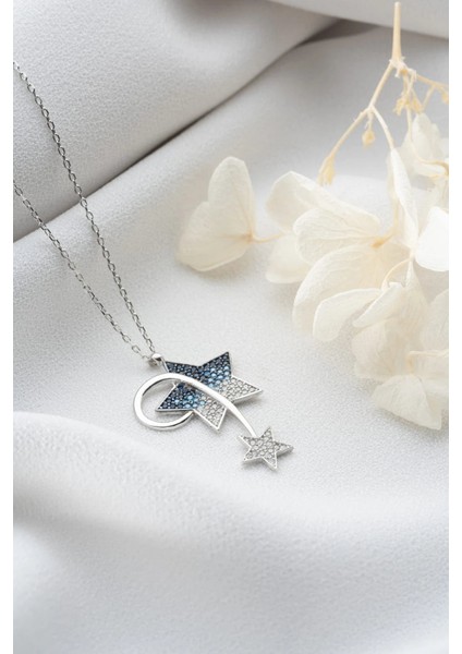 925 Ayar Gümüş Zirkon Taşlı Kuyruklu Yıldız Kolye fiyatları