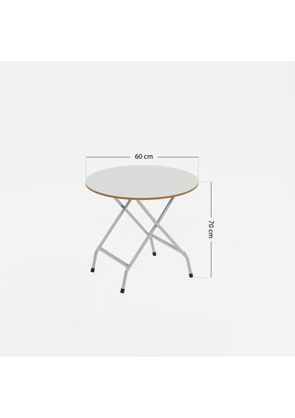 Beyaz Katlanır Masa ve 2 Sandalye Seti, Pratik ve Şık Tasarım