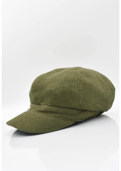 Haki Bayan Şapka Kadın Kasket Yün Flat Cap modelleri