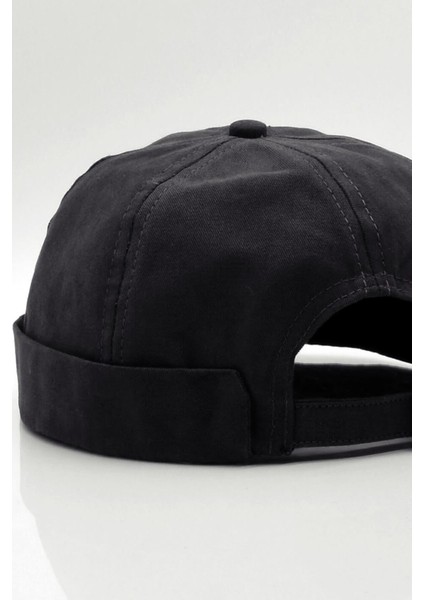 Siyah Hiphop Docker Şapka %100 Pamuk Katlamalı Cap