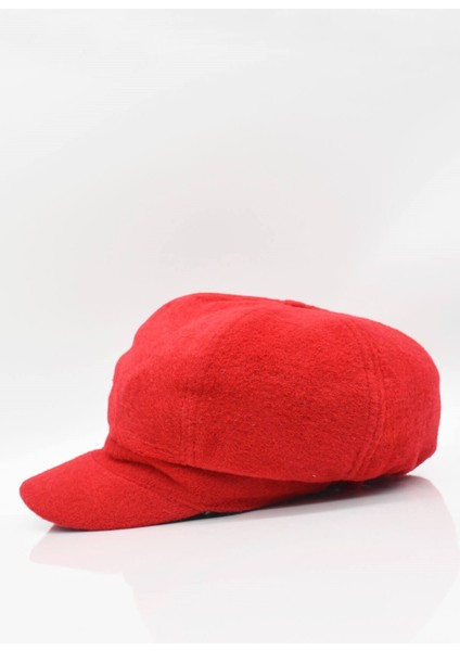 Kırmızı Bayan Şapka Kadın Kasket Yün Flat Cap modelleri