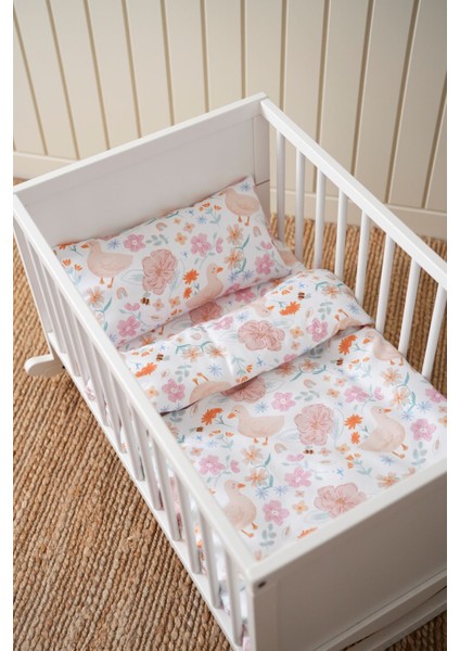 Park Yatak Nevresim Takımı 80X120 - Çiçekli Ördek