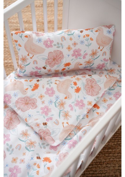 Park Yatak Nevresim Takımı 80X120 - Çiçekli Ördek