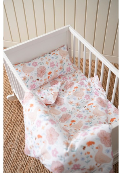 Park Yatak Nevresim Takımı 80X120 - Çiçekli Ördek