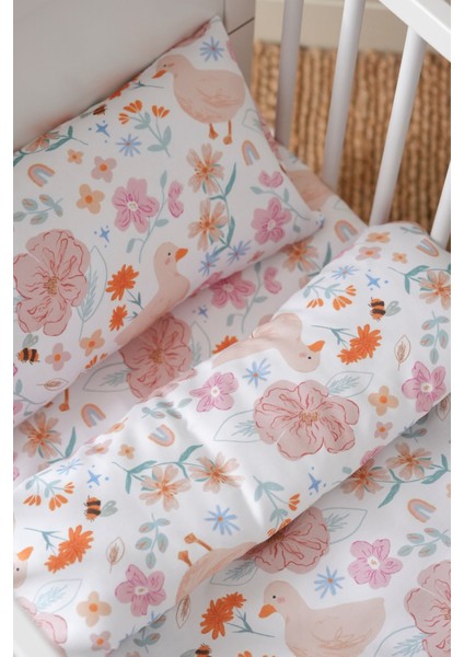 Park Yatak Nevresim Takımı 80X120 - Çiçekli Ördek