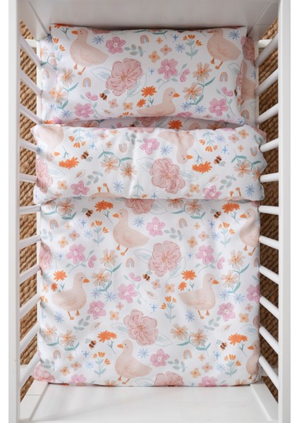 Park Yatak Nevresim Takımı 80X120 - Çiçekli Ördek