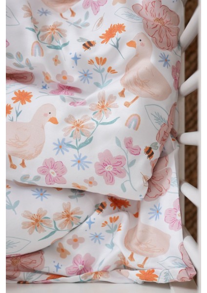 Park Yatak Nevresim Takımı 80X120 - Çiçekli Ördek