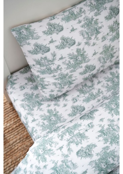 Tek Kişilik Nevresim Takımı | %100 Pamuk, Çift Yüz Baskılı (160X220) - Toile De Jouy