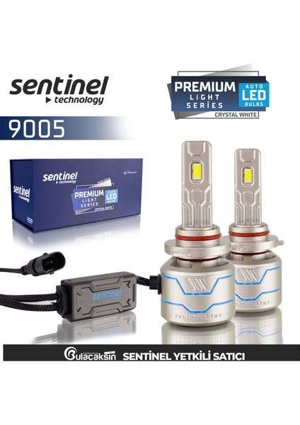 Sentinel Premium HB3-9005 Beyaz LED Xenon Ampül Seti 85W 14000 Lumen