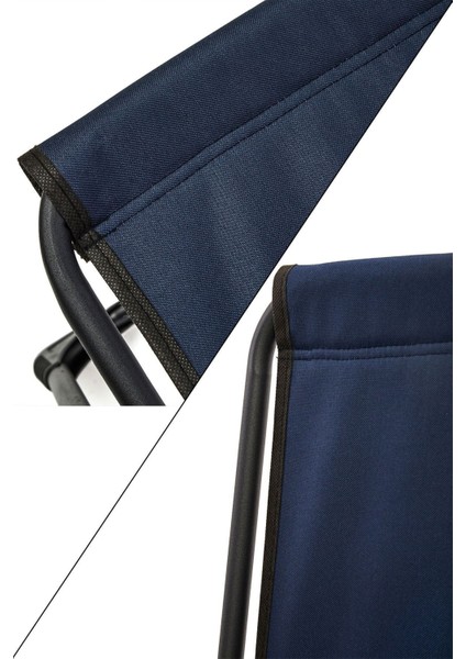 3'lü Katlanır Piknik Sandalye Seti, Oval Bardaklık, Mavi