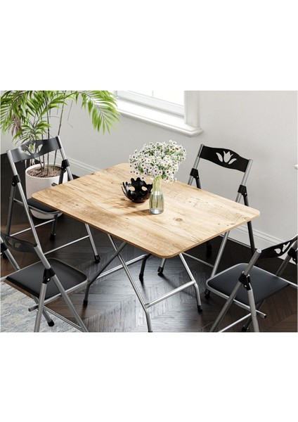 60X90 cm Çam Katlanır Masa ve 4 Sandalye Seti, Şık ve Kullanışlı Tasarım fiyatları
