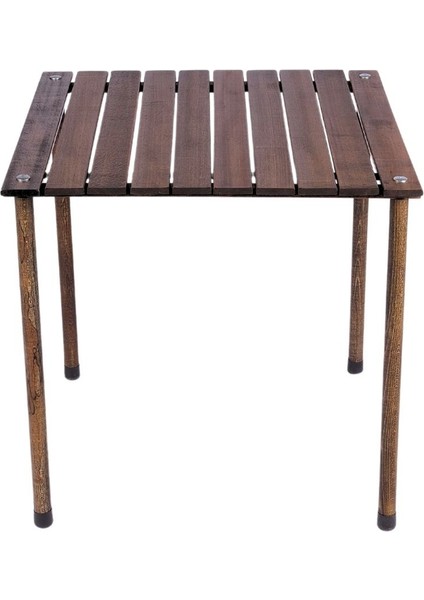 Koyu Gri Katlanır Masa ve Sandalye Seti, 60X60X55 cm