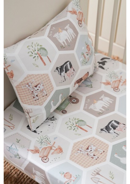 Collection Organik Bebek Lastikli Çarşaf (55X95+15) Çiftlik fırsatları
