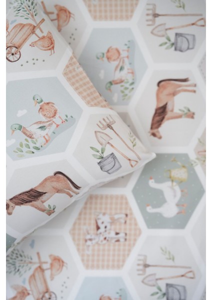 Collection Organik Bebek Lastikli Çarşaf (55X95+15) Çiftlik