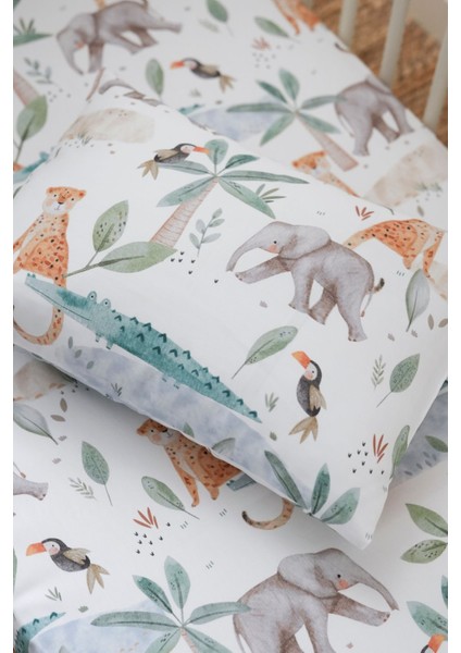 Collection Organik Bebek Lastikli Çarşaf (90X200+20) Tropikal