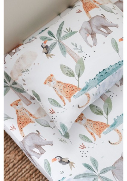 Collection Organik Bebek Lastikli Çarşaf (90X200+20) Tropikal