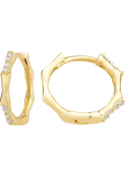 14 Ayar Altın Minimalist Huggie Küpe Zarif ve Modern Tasarım T143