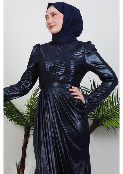 Şahika Tesettür Elbise Lacivert indirimleri