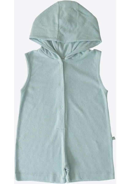 Organik Premium Erkek Havlu Şort Tulum Mavi