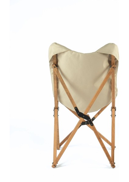 Şık Ahşap Katlanır Masa ve Sandalye Seti, Kahverengi ve Bej Renk, 50X50X50 cm