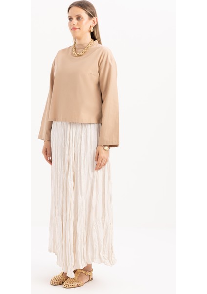 Vizon-Gizli Fermuarlı Yırtmaçlı Bluz modelleri