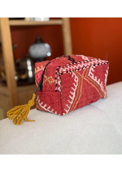 Kırmızı Renk El Yapımı Kilim Çanta, Şık ve Estetik El Çantası, Vintage Seveler Için Harika indirimleri