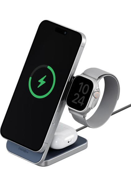 Magtrio Plus 3in1 Katlanabilir 15W Telefon Saat Airpods Masaüstü Hızlı Şarj Standı