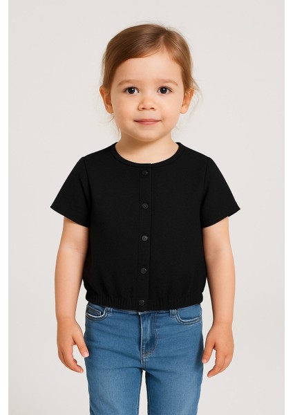 Kız Çocuk Kısa Kollu Siyah Gömlek Bluz – Şık, Rahat ve Günlük Kullanıma Uygun fiyatları
