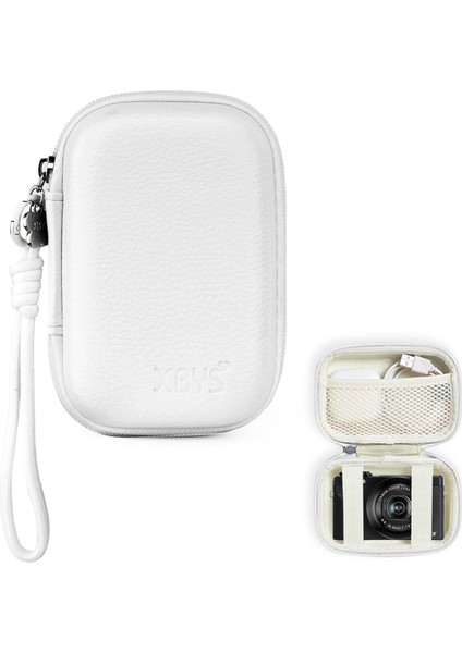 G7X Mark Iıı / Sony Zv-1 / RX100 Vıı Uyumlu Kompakt Dijital Kamera Kılıfı – Su Geçirmez, Darbeye Dayanıklı, Askılı Saklama Çantası (Beyaz)