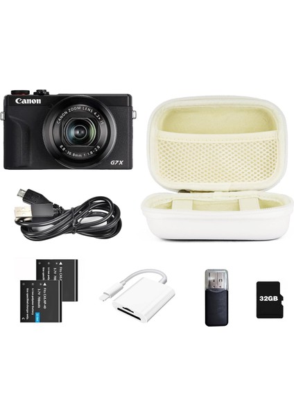 G7X Mark Iıı / Sony Zv-1 / RX100 Vıı Uyumlu Kompakt Dijital Kamera Kılıfı – Su Geçirmez, Darbeye Dayanıklı, Askılı Saklama Çantası (Beyaz) fiyatları