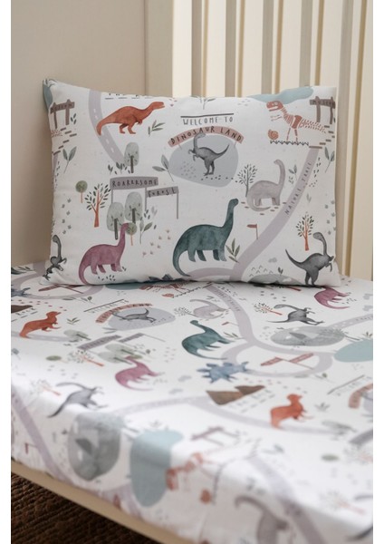 Collection Organik Bebek Lastikli Çarşaf 100X200+20) Dinazor fırsatları