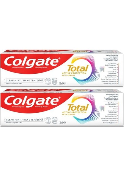 Total Gelişmiş Nane Temizliği Diş Macunu 75 ml 2 Adet