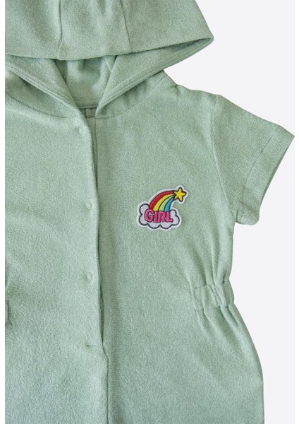 Organik Premium Kız Havlu Plaj Elbisesi Yeşil modelleri